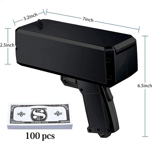 AMVIBE Gold Money Dispenser Toy Spray Gun Money for Parties, Birthdays and Functions, in Saudi Arabia