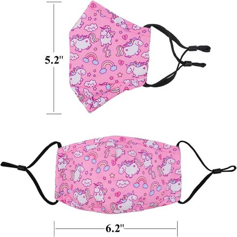 قناع وجه قابل لإعادة الاستخدام قابل للغسل مع حلقات أذن قابلة للتعديل للأولاد والبنات والأطفال هدية لطيفة من نسيج قناع الوجه مصمم in Kuwait