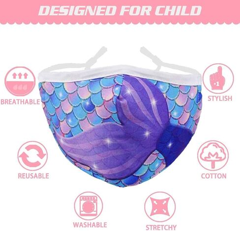 قناع وجه قابل لإعادة الاستخدام قابل للغسل مع حلقات أذن قابلة للتعديل للأولاد والبنات والأطفال هدية لطيفة من نسيج قناع الوجه مصمم in Kuwait