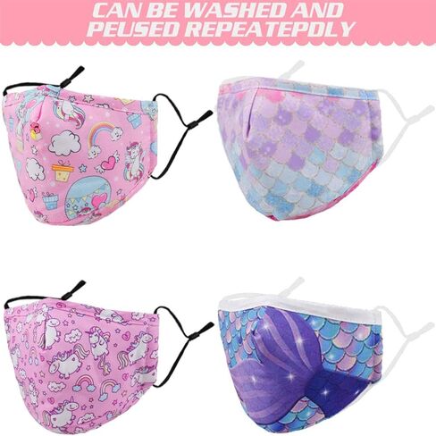 قناع وجه قابل لإعادة الاستخدام قابل للغسل مع حلقات أذن قابلة للتعديل للأولاد والبنات والأطفال هدية لطيفة من نسيج قناع الوجه مصمم in Kuwait