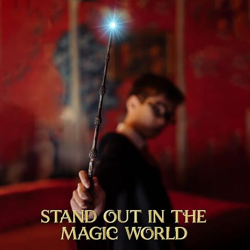 عصا سحرية من kwistq تضيء لعبة الساحر القابلة لإعادة الشحن مع دليل تعويذة وتذكرة سحرية وصندوق هدايا لعيد الميلاد والهالوين وحفلات أعياد الميلاد in Kuwait