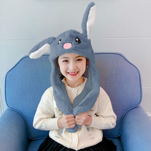 Loiahoer قبعة الأرنب آذان متحركة، الضغط على قبعة أرنب الكفوف سيجعل الأذنين تتحرك، هدايا مبتكرة مضحكة للنساء والفتيات in Kuwait