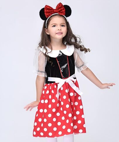 qearl 6 قطع ميني آذان عصابات الرأس الترتر آذان الفأر إكسسوارات الشعر لحديقة الملاهي زي ديكور الحفلات للفتيات الصغيرات in Kuwait