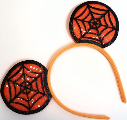 CLGIFT Halloween Minnie Ears, Orange Minnie Ears, Black Web Mickey Ears Headband, Halloween Minnie Costume, Jack in Saudi Arabia