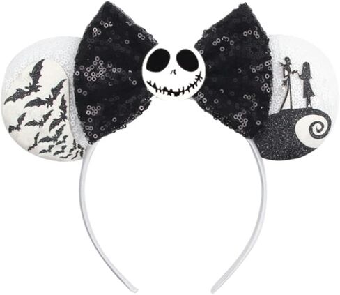 CLGIFT Halloween Minnie Ears, Orange Minnie Ears, Black Web Mickey Ears Headband, Halloween Minnie Costume, Jack in Saudi Arabia