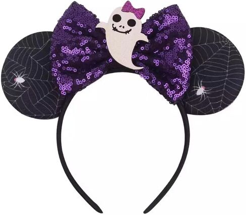 CLGIFT Halloween Minnie Ears, Orange Minnie Ears, Black Web Mickey Ears Headband, Halloween Minnie Costume, Jack in Saudi Arabia