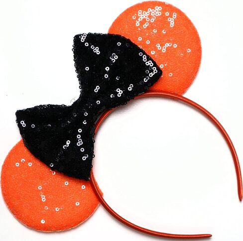 CLGIFT Halloween Minnie Ears, Orange Minnie Ears, Black Web Mickey Ears Headband, Halloween Minnie Costume, Jack in Saudi Arabia