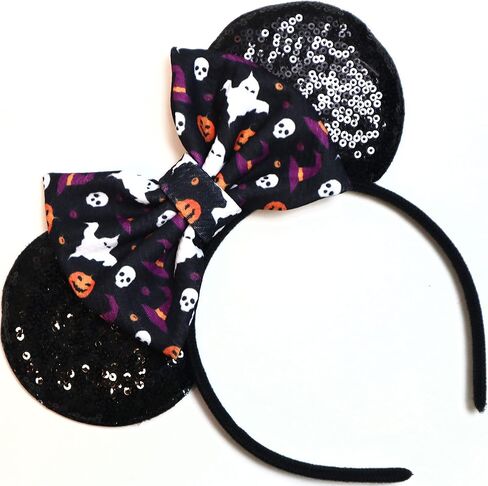 CLGIFT Halloween Minnie Ears, Orange Minnie Ears, Black Web Mickey Ears Headband, Halloween Minnie Costume, Jack in Kuwait
