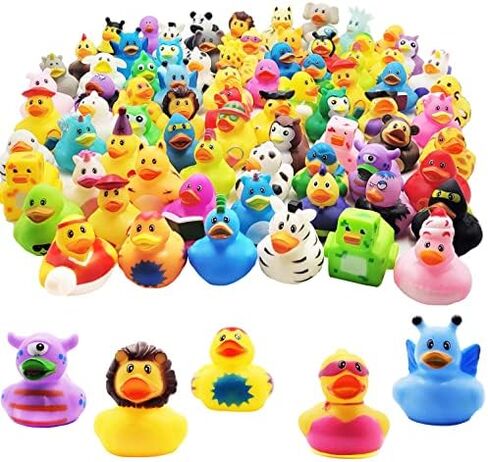 The Dreidel Company Assortment Rubber Duck Toy Duckies for Kids, Bath Birthday Gifts Baby Showers Classroom Incentives, Summer Beach and Pool Activity, 2" (10-Pack) in Saudi Arabia
