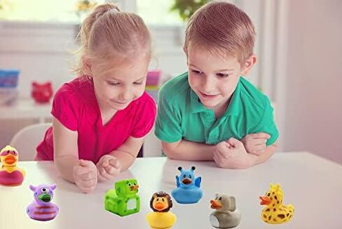 The Dreidel Company Assortment Rubber Duck Toy Duckies for Kids, Bath Birthday Gifts Baby Showers Classroom Incentives, Summer Beach and Pool Activity, 2" (10-Pack) in Saudi Arabia