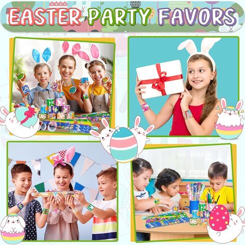 Slap Bracelets Kids Party Favors 48PCS Snap Bracelet Wrist Bands for Boys Girls Birthday Gift Treasure Box Classroom Rewards Goodie Bag Fillers Pinata Stuffers Xmas Easter Valentine Halloween Supplies in Saudi Arabia