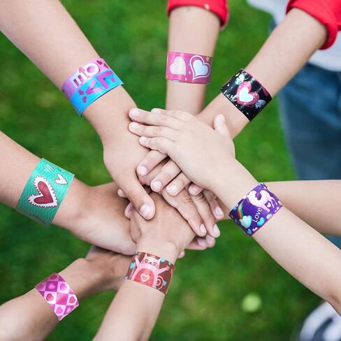 Slap Bracelets Kids Party Favors 48PCS Snap Bracelet Wrist Bands for Boys Girls Birthday Gift Treasure Box Classroom Rewards Goodie Bag Fillers Pinata Stuffers Xmas Easter Valentine Halloween Supplies in Kuwait