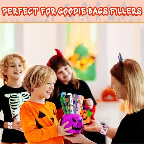 صفعة الأساور الاطفال حزب تفضل 48pcs المفاجئة سوار المعصم العصابات للبنين بنات هدية عيد ميلاد صندوق الكنز الفصول الدراسية المكافآت جودي حقيبة الحشو بيناتا حشو عيد الميلاد عيد الفصح عيد الحب لوازم الهالوين in Kuwait