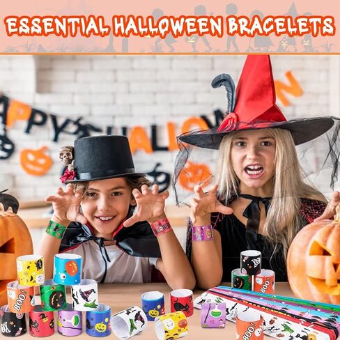 صفعة الأساور الاطفال حزب تفضل 48pcs المفاجئة سوار المعصم العصابات للبنين بنات هدية عيد ميلاد صندوق الكنز الفصول الدراسية المكافآت جودي حقيبة الحشو بيناتا حشو عيد الميلاد عيد الفصح عيد الحب لوازم الهالوين in Kuwait