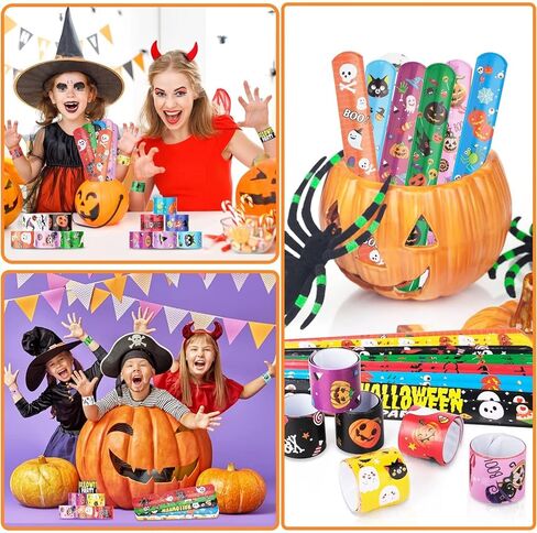 صفعة الأساور الاطفال حزب تفضل 48pcs المفاجئة سوار المعصم العصابات للبنين بنات هدية عيد ميلاد صندوق الكنز الفصول الدراسية المكافآت جودي حقيبة الحشو بيناتا حشو عيد الميلاد عيد الفصح عيد الحب لوازم الهالوين in Kuwait