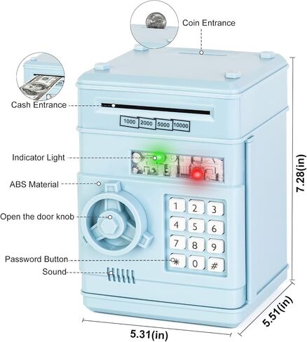 Refasy Piggy Bank Cash Coin Can ATM Bank Electronic Money Bank للأطفال - هدية رائعة in Kuwait