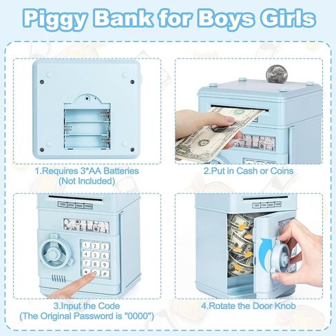 Refasy Piggy Bank Cash Coin Can ATM Bank Electronic Money Bank للأطفال - هدية رائعة in Kuwait