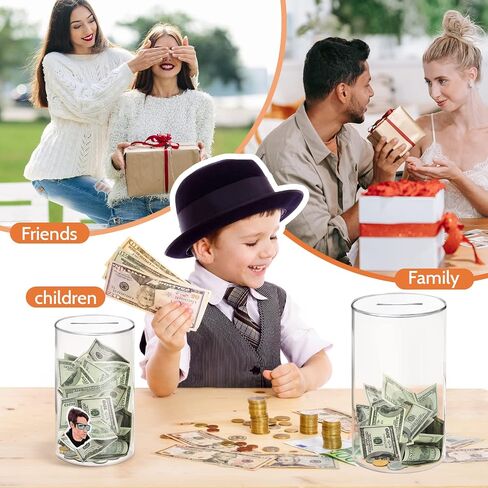 hizgo Adult Piggy Bank, Acrylic Clear Piggy Bank for Adults/Kids Must Break to Open, Unopenable Saving Box (Large Size, 7.9-inch) in Saudi Arabia