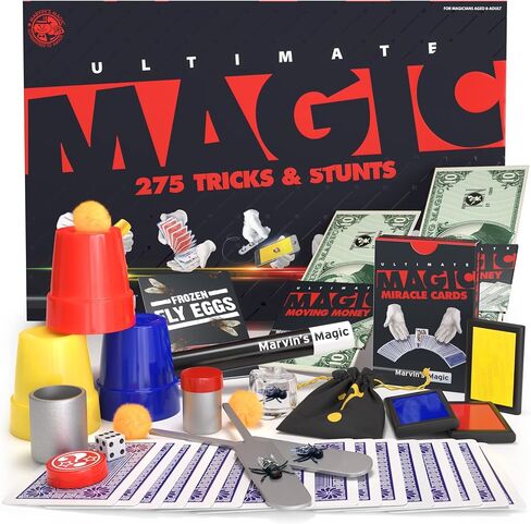 Marvin's Magic - 125 خدعة سحرية مذهلة للأطفال - مجموعة سحرية للأطفال - مجموعة سحرية للأطفال بما في ذلك العصا السحرية وخدع البطاقات + أكثر من ذلك بكثير - مناسبة لعمر 6 سنوات فما فوق in Kuwait