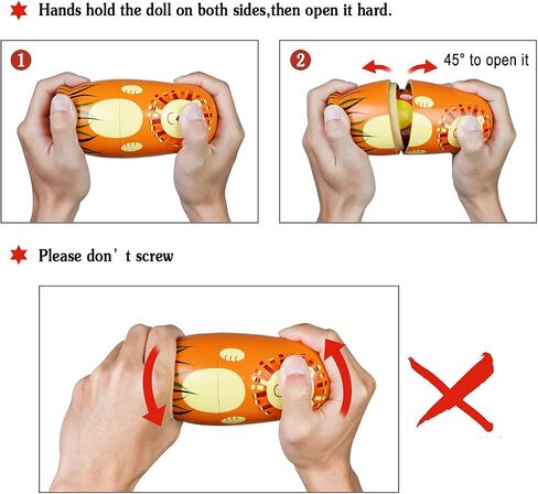 HYCLES Nesting Dolls Russian Matryoshka Wood Stacking Nested Set for Kids Handmade Toys for Children Kids Christmas Birthday Decoration Halloween Wishing Gift in Saudi Arabia