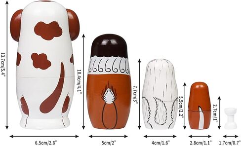HYCLES Nesting Dolls Russian Matryoshka Wood Stacking Nested Set for Kids Handmade Toys for Children Kids Christmas Birthday Decoration Halloween Wishing Gift in Saudi Arabia