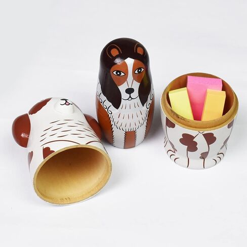 HYCLES Nesting Dolls Russian Matryoshka Wood Stacking Nested Set for Kids Handmade Toys for Children Kids Christmas Birthday Decoration Halloween Wishing Gift in Saudi Arabia