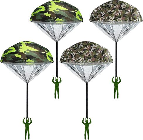 4PCS Parachute Toys Set Tangle Free Throwing Parachute Figures Hand Throw Soliders Parachute Square Outdoor Children's Flying Toys | Age：Over 3 Years Old - No Batteries Toss It Up - F in Kuwait