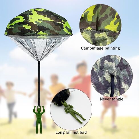 4PCS Parachute Toys Set Tangle Free Throwing Parachute Figures Hand Throw Soliders Parachute Square Outdoor Children's Flying Toys | Age：Over 3 Years Old - No Batteries Toss It Up - F in Kuwait