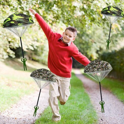4PCS Parachute Toys Set Tangle Free Throwing Parachute Figures Hand Throw Soliders Parachute Square Outdoor Children's Flying Toys | Age：Over 3 Years Old - No Batteries Toss It Up - F in Kuwait
