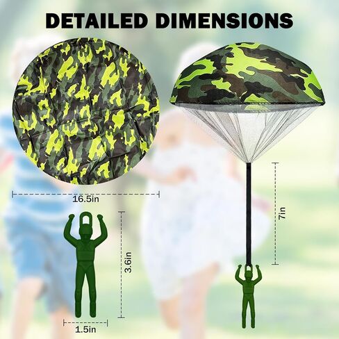 4PCS Parachute Toys Set Tangle Free Throwing Parachute Figures Hand Throw Soliders Parachute Square Outdoor Children's Flying Toys | Age：Over 3 Years Old - No Batteries Toss It Up - F in Kuwait