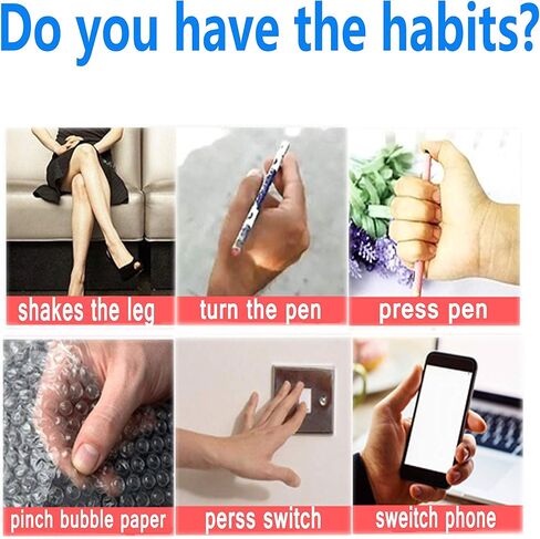 glacely 2 Pack Fidget Pad - 9 Fidget Controller Pad Perfect for Skin Picking, ADD, ADHD, Anxiety and Stress Relief - Multi Color Rainbow on Black - Prime Ready and Shipped by Amazon in Kuwait