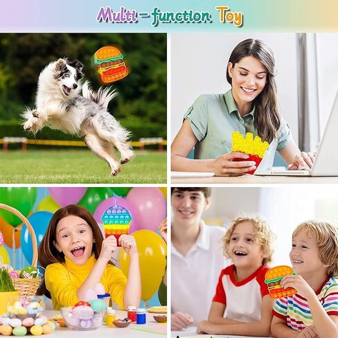 Fidget Toys Set, Bubble Popping Push Sensory Fidget Toys, Pop Stress Relief Toys for Autism, ADD, Educational Toy, for Kids, (Hamburger+ Fries+Coke Shapes) in Saudi Arabia