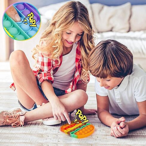 Fidget Toys Set, Bubble Popping Push Sensory Fidget Toys, Pop Stress Relief Toys for Autism, ADD, Educational Toy, for Kids, (Hamburger+ Fries+Coke Shapes) in Saudi Arabia