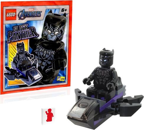 LEGO Marvel Avengers Super Heroes Minifigure - Black Panther with Jet (Limited Edition) with Minifigureland Tile in Saudi Arabia