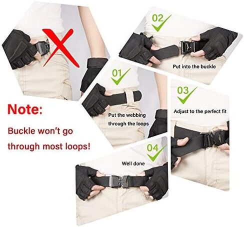 JUKMO Tactical Belt, Military Hiking Rigger 1.5" Nylon Web Work Belt with Heavy Duty Quick Release Buckle in Kuwait