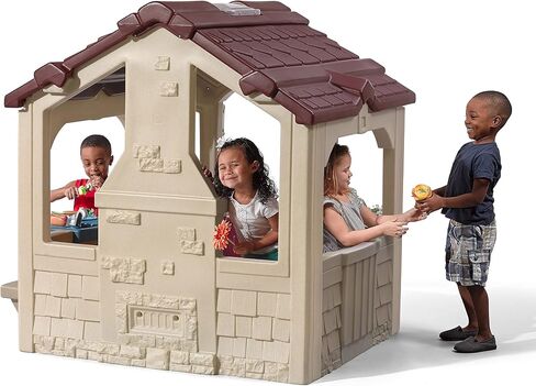 Step2 Charming Cottage Kids Playhouse, Indoor and Outdoor Playset, Interactive Sounds, Toddlers 2 - 10 Years Old, Easy to Assemble Backyard Discovery Playhouse in Saudi Arabia