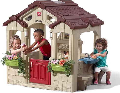 Step2 Charming Cottage Kids Playhouse, Indoor and Outdoor Playset, Interactive Sounds, Toddlers 2 - 10 Years Old, Easy to Assemble Backyard Discovery Playhouse in Saudi Arabia