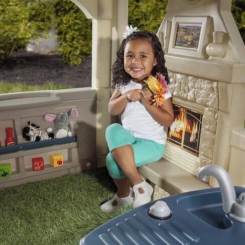 Step2 Charming Cottage Kids Playhouse, Indoor and Outdoor Playset, Interactive Sounds, Toddlers 2 - 10 Years Old, Easy to Assemble Backyard Discovery Playhouse in Saudi Arabia