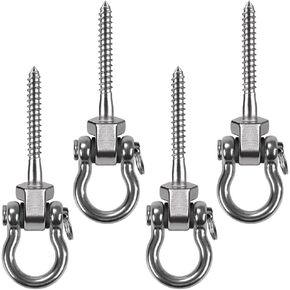 BeneLabel Set of 6 Permanent Antirust Stainless Steel 304 Screw Bracket Heavy Duty Swing Hanger 1800LB Capacity, Indoor Outdoor Playground Yoga Hammock Chair Sandbag Punching Bag, Hardware Swing Sets in Saudi Arabia