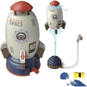 Rocket Sprinkler Water Outdoor - Yard Water Spaceship Toy Launcher Summer Play Splash Rockets Hose Garden for Kids Jet Watering Backyard
