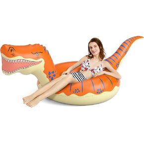 Jasonwell Inflatable Dinosaur Pool Float Tube for Boys Girls Adults 93'' T-Rex Floatie Summer Beach Swimming Pool Inflatables T-Rex Ride on Party Pool Raft Lounge Kids Tyrannosaurus Rex Dinosaur Toys