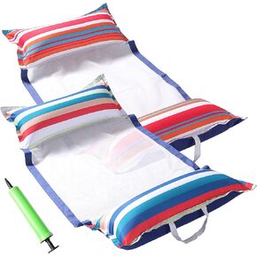 FindUWill Fabric Pool Hammock Floats, XL, 2Pack Inflatable Water Hammocks Floaties 4-in-1 (Saddle, Lounge Chair, Hammock, Drifter), Pool Float Lounger for Adults