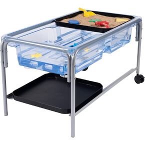edxeducation Sand and Water Table Set - Water Sensory Table for Kids - 23"H - Tubular Steel Frame - Includes 2 Mini Tuff Trays and Plug - Indoor and Outdoor in Kuwait