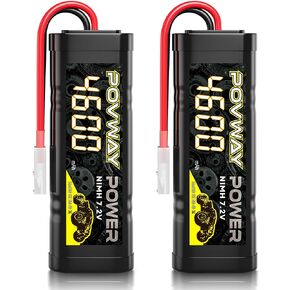 5000mAh 7.2V NiMH Battery with Tamiya Connector for RC Cars RC Truck RC Crawler Axial SCX RC Vehicles RC Hobby(Two Packs)