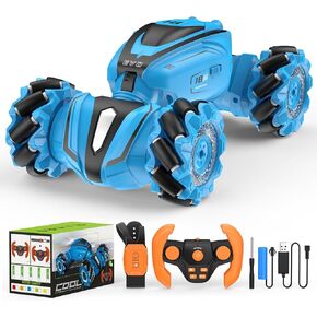 Remote Control Car for Boys, High-Speed Stunt RC Cars with 360° Flips and Drifts, Gesture Control, 2.4Ghz Rechargeable RC Car - Perfect Christmas Birthday Gift for Kids Age 6+ Years Old (Blue)
