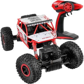Click N’ Play Remote Control Car 4WD Off Road Rock Crawler Vehicle 2.4 GHz, Red in Kuwait