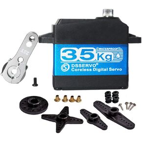 45KG High Torque Servo 8.4V Coreless RC Steering Servo Motors Stainless Steel Gear Low Profile Waterproof for 1/8 1/10 1/12 Scale Cars DIY Robotic - 270 Degree in Saudi Arabia