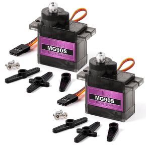 Miuzei MG90S 9G محرك سيرفو صغير طقم محرك معدني لطائرة هليكوبتر روبوت سيارة RC، خدمات صغيرة لمشروع Arduino (10)
