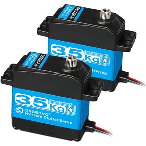 ANNIMOS 2Pack RC سيرفو 35 كجم مؤازرة توجيه 7.4 فولت محرك رقمي من الفولاذ المقاوم للصدأ والعتاد عزم دوران عالي مقاوم للماء DIY بها بنفسك سيارات RC الروبوتية in Kuwait