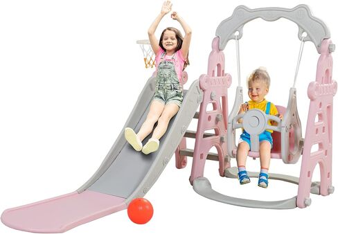 NYEEKOY 4-in-1 Toddler Slide & Swing Set for Toddlers Age 1-3 in Saudi Arabia